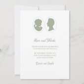 Classic Regency Green Cameo Wedding Foto Bedankkaart (Achterkant)