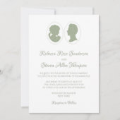 Classic Regency Green Cameo Wedding Kaart (Voorkant)