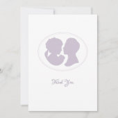 Classic Regency Paarse Cameo Wedding Bedankkaart (Voorkant)