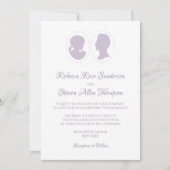 Classic Regency Paarse Cameo Wedding Kaart (Voorkant)