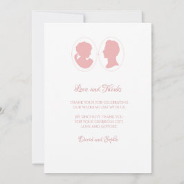 Classic Regency Pink Cameo Wedding Bedankkaart