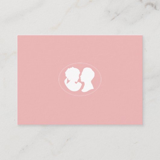 Classic Regency Pink Cameo Wedding Reception Informatiekaartje (Achterkant)
