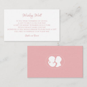 Classic Regency Pink Cameo Wishing Well Wedding Informatiekaartje