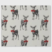 “Classic Reindeer Holiday Cadeaupapier (Vlak)