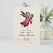 Classic Renaissance Angel baby shower Kaart (Staand voorkant)