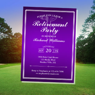 Classic Retirement Golf Thema Paarse Wit Kaart