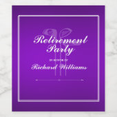 Classic Retirement Golf Thema Paarse Wit Wijn Etiket (Enkel label)