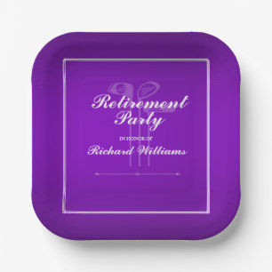 Classic Retirement Golfclubs Thema Paarse Wit Papieren Bordje