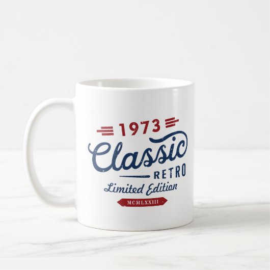 Classic Retro 1973 Limited Edition Birthday Koffiemok (Links)