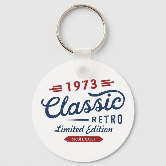 Classic Retro 1973 Limited Edition Birthday Sleutelhanger (Voorkant)