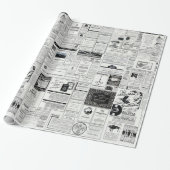 Classic Retro Adverteren Cadeaupapier (Uitgerold)