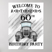 Classic Retro Auto Aquarel Welkom Poster (Voorkant)