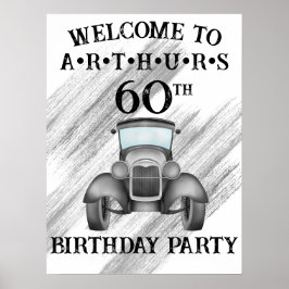 Classic Retro Auto Aquarel Welkom Poster