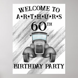 Classic Retro Auto Aquarel Welkom Poster