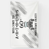 Classic Retro Auto  Aquarel Welkom Spandoek (Verticaal)