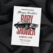 Classic Retro auto baby shower Kaart