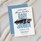 Classic Retro auto baby shower Kaart