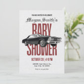Classic Retro auto baby shower Kaart (Staand voorkant)