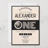 Classic Retro Black Basketbal 1e verjaardag Kaart (Voorkant)