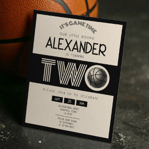Classic Retro Black Basketbal Budget 2e Verjaardag