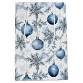 Classic Retro Blue Tree Ornamenten Wine Small en Medium Cadeauzakje (Voorkant)
