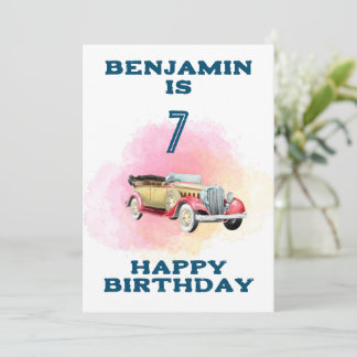 Classic Retro Car Custom Birthday Kaart