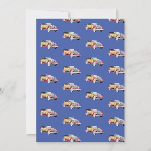 Classic Retro Car Custom Birthday Kaart (Achterkant)