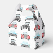 Classic Retro Cars  Aquarelpatroon Bedankdoosjes (Achterkant)