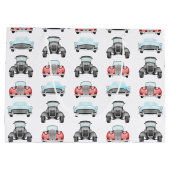 Classic Retro Cars  Aquarelpatroon Groot Cadeauzakje (Achterkant)