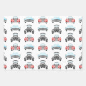Classic Retro Cars  Aquarelpatroon Inpakpapier Vel (Voorkant)