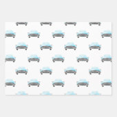 Classic Retro Cars  Aquarelpatroon Inpakpapier Vel (Voorkant)