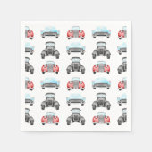 Classic Retro Cars  Aquarelpatroon Servet (Voorkant)