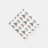 Classic Retro Cars  Aquarelpatroon Servet (Hoek)