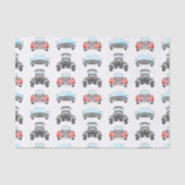 Classic Retro Cars  Aquarelpatroon Tissuepapier (Voorkant)