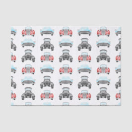 Classic Retro Cars  Aquarelpatroon Tissuepapier