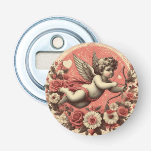 Classic//Retro Cupido Valentijnsdag Button Flesopener