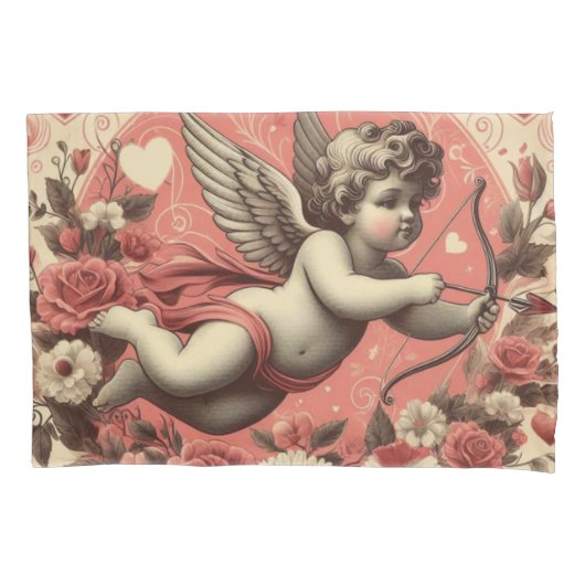 Classic//Retro Cupido Valentijnsdag Kussensloop (Voorkant)