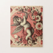 Classic//Retro Cupido Valentijnsdag Legpuzzel (Verticaal)