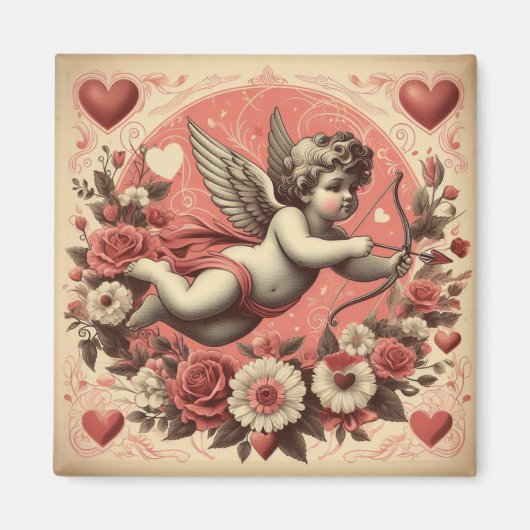 Classic//Retro Cupido Valentijnsdag Magneet (Voorkant)