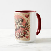 Classic//Retro Cupido Valentijnsdag Mok (Voorkant rechts)