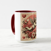 Classic//Retro Cupido Valentijnsdag Mok (Voorkant links)