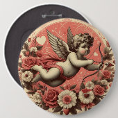 Classic//Retro Cupido Valentijnsdag Ronde Button 6,0 Cm (Voorkant /achterkant)