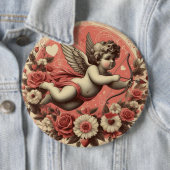 Classic//Retro Cupido Valentijnsdag Ronde Button 6,0 Cm (In situ)