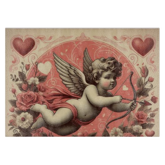 Classic//Retro Cupido Valentijnsdag Snijplank (Voorkant)
