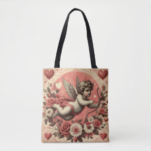 Classic//Retro Cupido Valentijnsdag Tote Bag