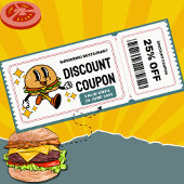 Classic Retro Eigenzinnige Cartoon Burger Karakter Reclamekaart