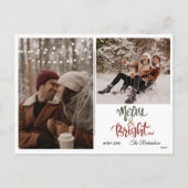 Classic Retro Festive Merry & Bright Christmas Feestdagenkaart (Achterkant)