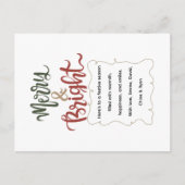 Classic Retro Festive Merry & Bright Christmas  Feestdagenkaart (Voorkant)