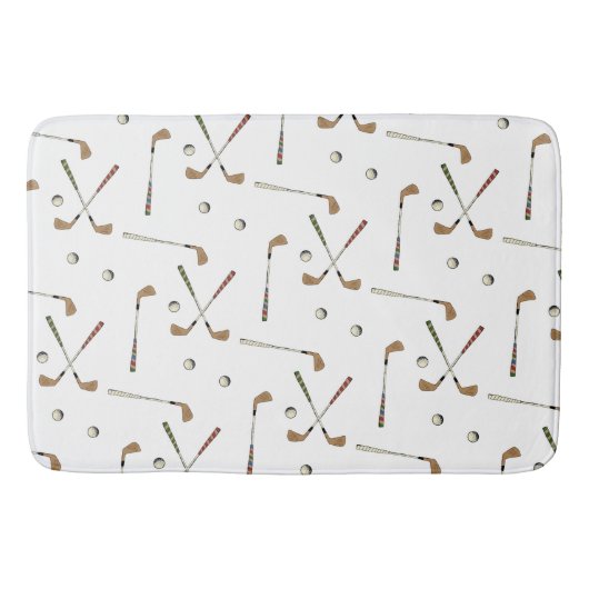 Classic Retro Golf Golfer Club Ball Pattern Badmat (Voorkant)