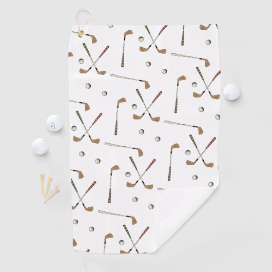 Classic Retro Golf Golfer Club Ball Pattern Golfhanddoek (Insitu)